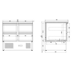 Saladette, combisteel 7950.0110-tegning