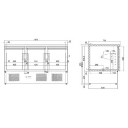 Saladette, combisteel 7950.0112-tegning