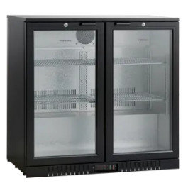Back bar køleskab-Scandomestic-sc211HDE-2 hængslede døre. Højde 865 mm.