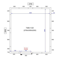 Fryserum, combisteel - 7489.2200-tegning