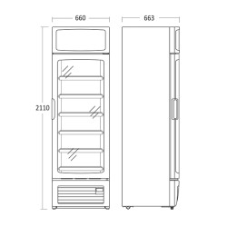 Displayfryseskab, scandomestic KF870E-tegning