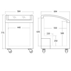 Supermarkedsfryser, scandomestic IC155D-tegning