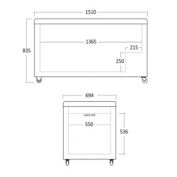 Supermarkedsfryser, scandomestic IC5610D-tegning