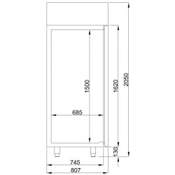 Industrifryseskab, Combisteel 7489.5010-stregtegning