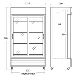 Display køleskab, Scandomestic SD 1002 BSLE-tegning