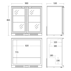Bar køleskab, scandomestic BB211HBA-STREGTEGNING
